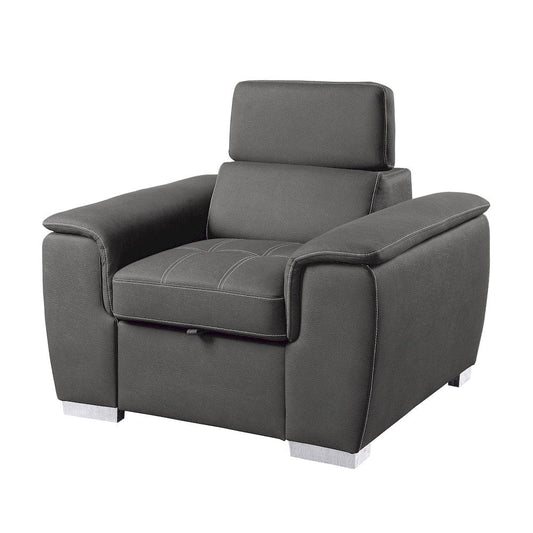 Homelegance  - Ferriday Chair W/ Pull-out Ottoman in Gray - 8228GY-1  view 2