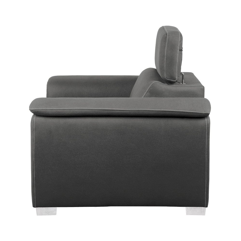 Homelegance  - Ferriday Chair W/ Pull-out Ottoman in Gray - 8228GY-1  view 3