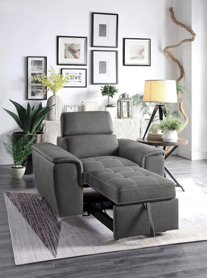Homelegance  - Ferriday Chair W/ Pull-out Ottoman in Gray - 8228GY-1  view 7