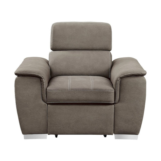 Homelegance  - Ferriday Chair W/ Pull-out Ottoman in Taupe - 8228TP-1  view 1