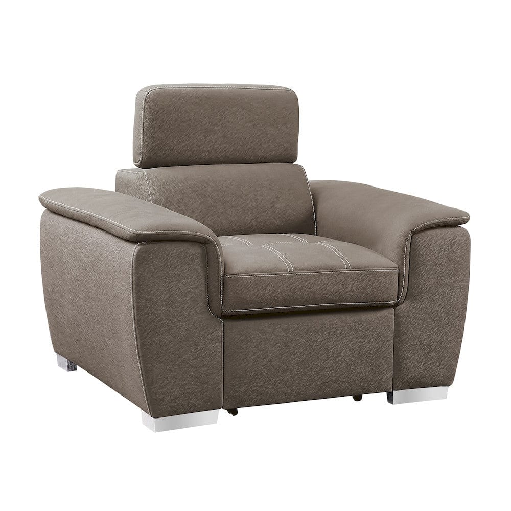 Homelegance  - Ferriday Chair W/ Pull-out Ottoman in Taupe - 8228TP-1  view 2