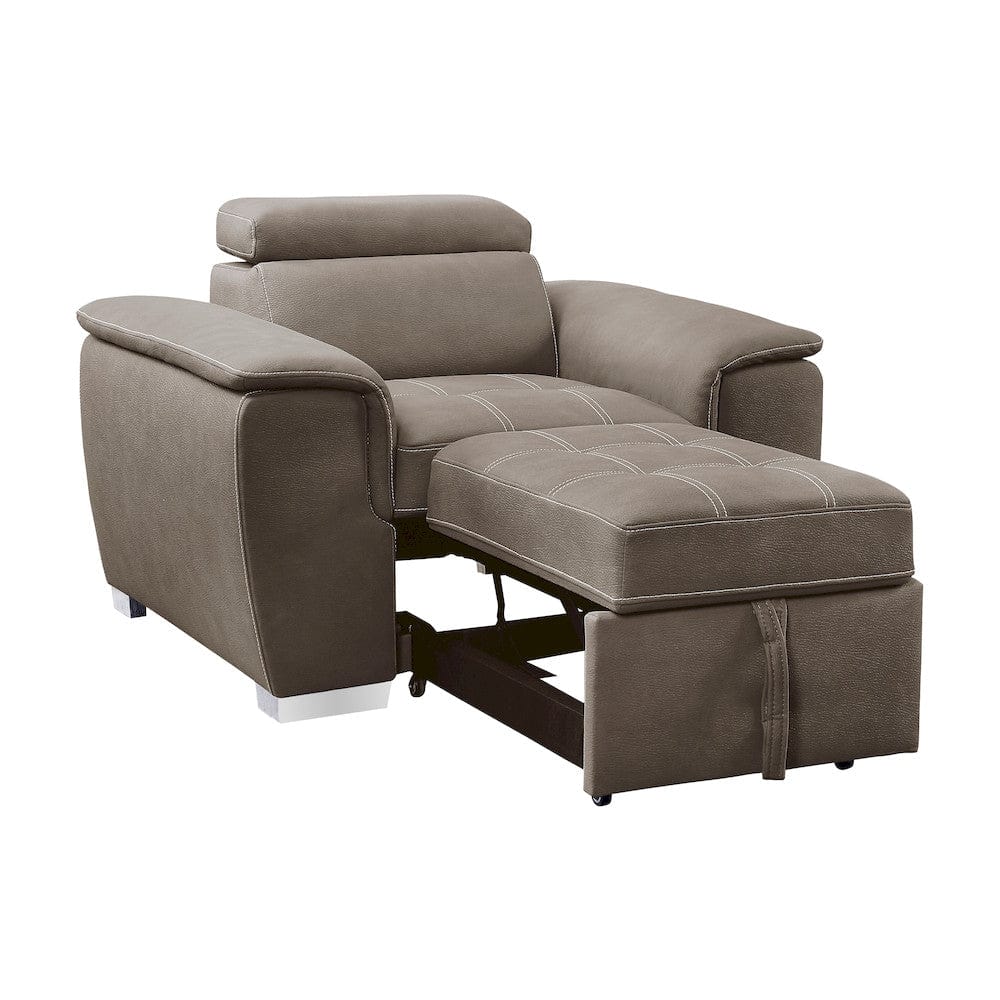 Homelegance  - Ferriday Chair W/ Pull-out Ottoman in Taupe - 8228TP-1  view 4