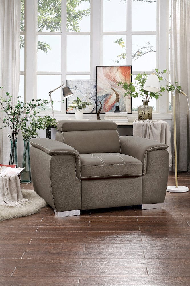 Homelegance  - Ferriday Chair W/ Pull-out Ottoman in Taupe - 8228TP-1  view 5