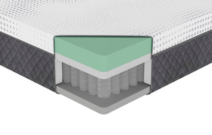 Homelegance  - Findlay 12" Eastern King Green Tea Gel-Infused Memory Foam Hybrid Mattress in White - MT-UNH12EK  view 3