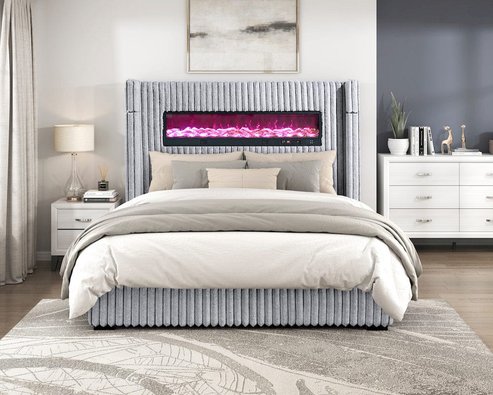 Homelegance  - Fitzroy Queen Bed in Gray - 2411-1  view 4