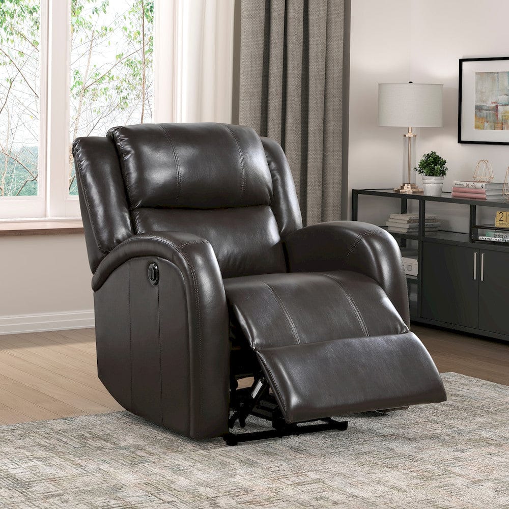 Homelegance  - Foxcroft Power Reclining Chair in Brown - 9316PUBR-1PW  view 5