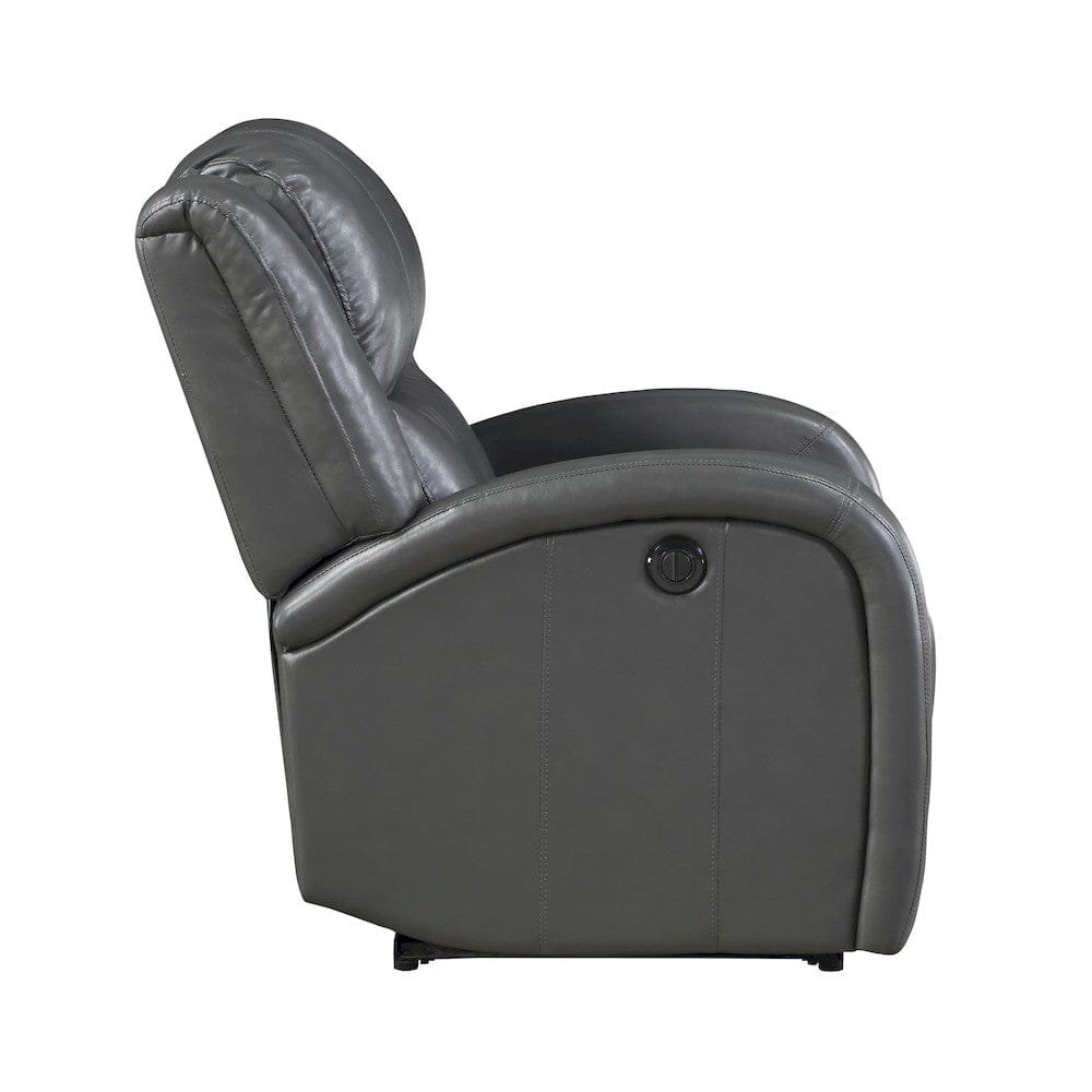 Homelegance  - Foxcroft Power Reclining Chair in Gray - 9316PUGY-1PW  view 2