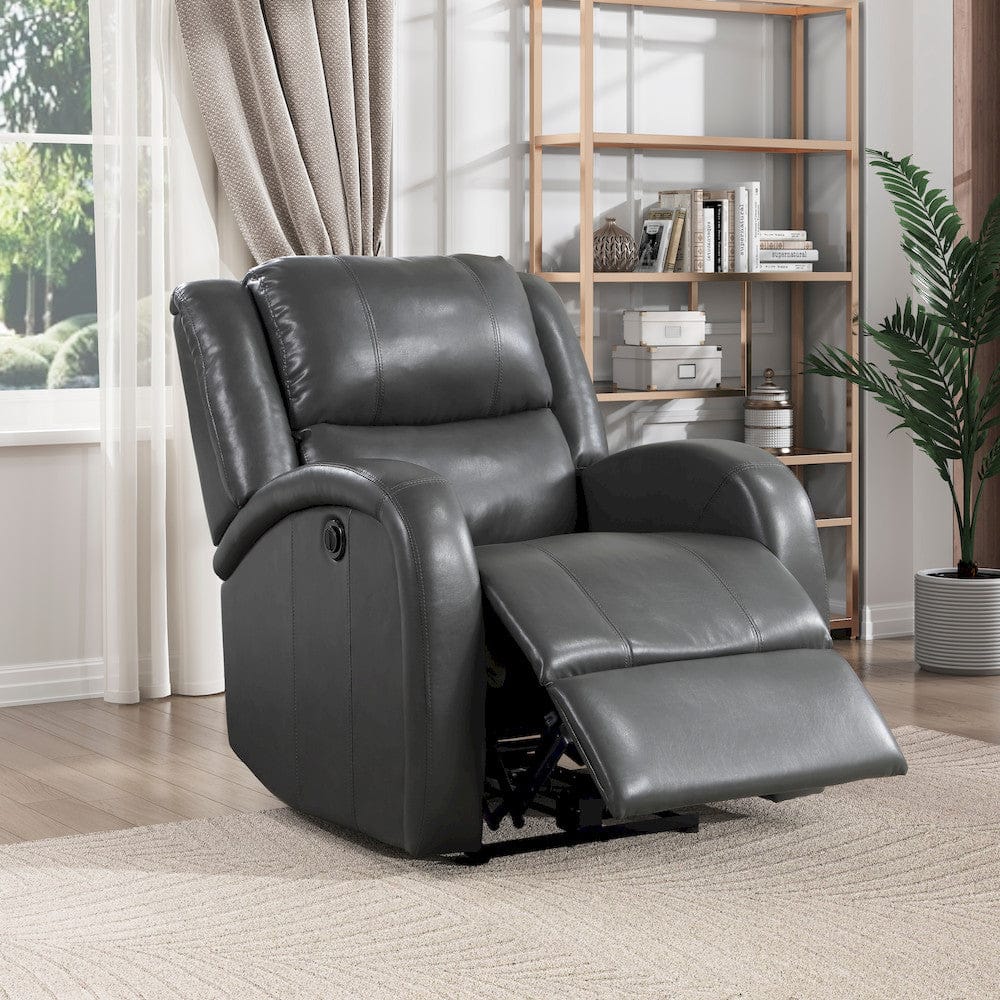 Homelegance  - Foxcroft Power Reclining Chair in Gray - 9316PUGY-1PW  view 5
