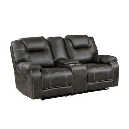 Homelegance  - Gainesville Double Reclining Love Seat W/ Center Console in Chocolate - 8560PM-2  view 2
