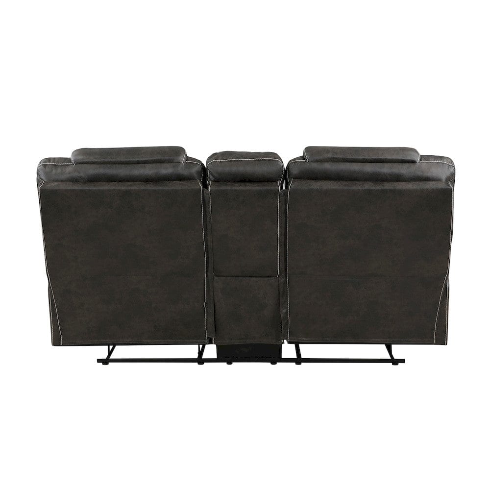 Homelegance  - Gainesville Double Reclining Love Seat W/ Center Console in Chocolate - 8560PM-2  view 3