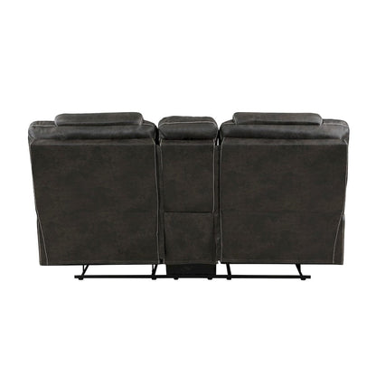 Homelegance  - Gainesville Double Reclining Love Seat W/ Center Console in Chocolate - 8560PM-2  view 3