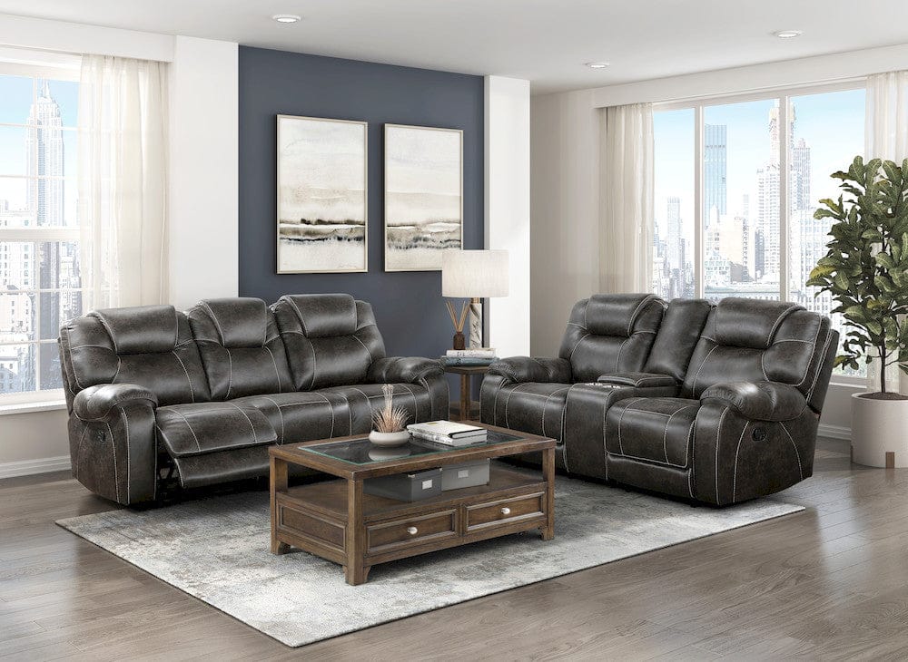 Homelegance  - Gainesville Double Reclining Love Seat W/ Center Console in Chocolate - 8560PM-2  view 6