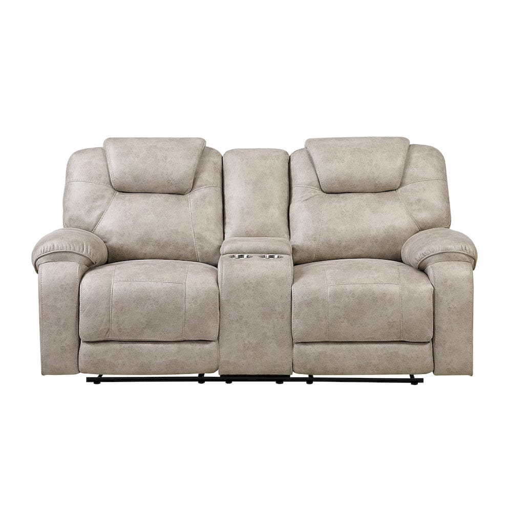 Homelegance  - Gainesville Double Reclining Love Seat W/ Center Console in Pewter - 8560PT-2  view 1
