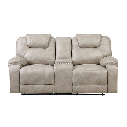 Homelegance  - Gainesville Double Reclining Love Seat W/ Center Console in Pewter - 8560PT-2  view 1