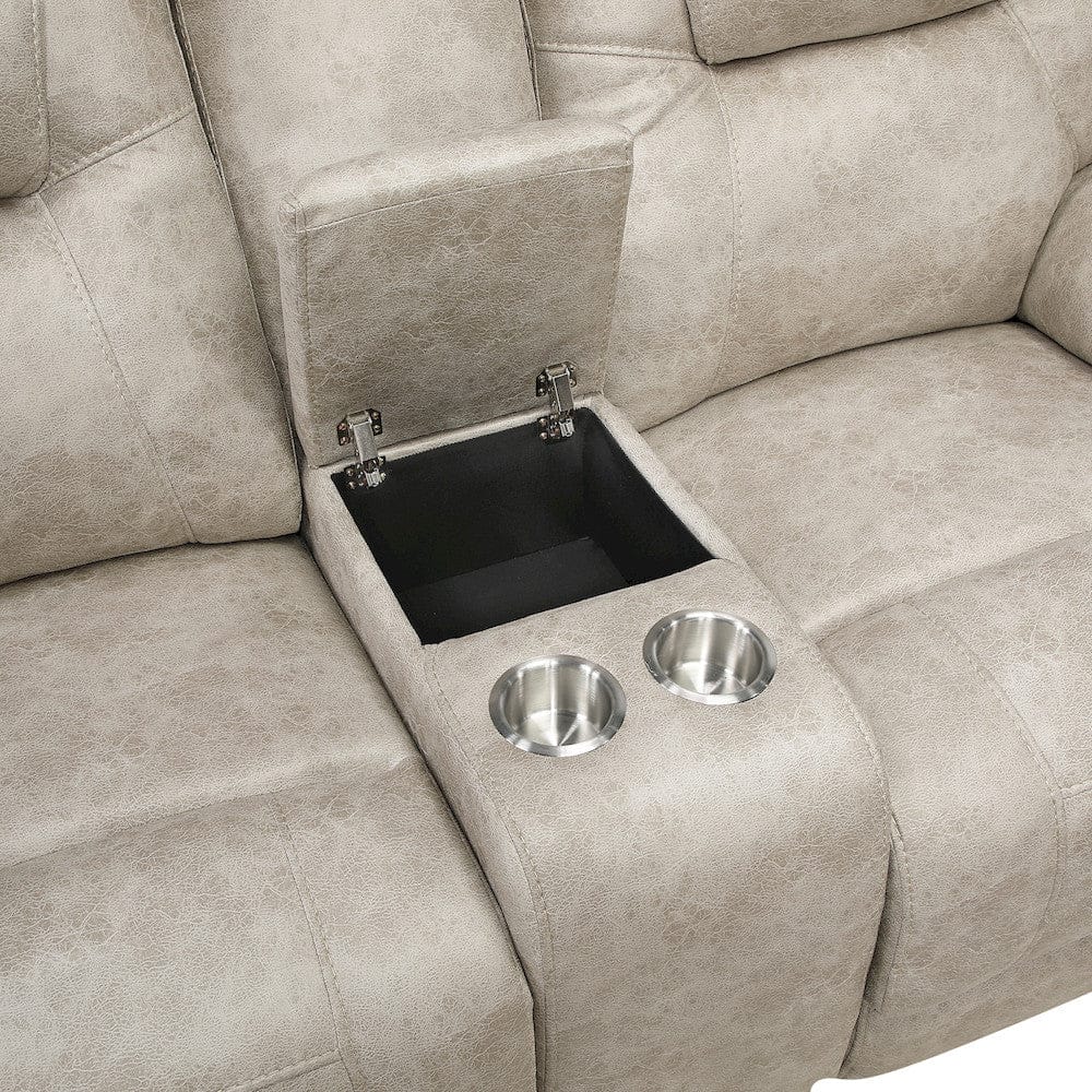Homelegance  - Gainesville Double Reclining Love Seat W/ Center Console in Pewter - 8560PT-2  view 4