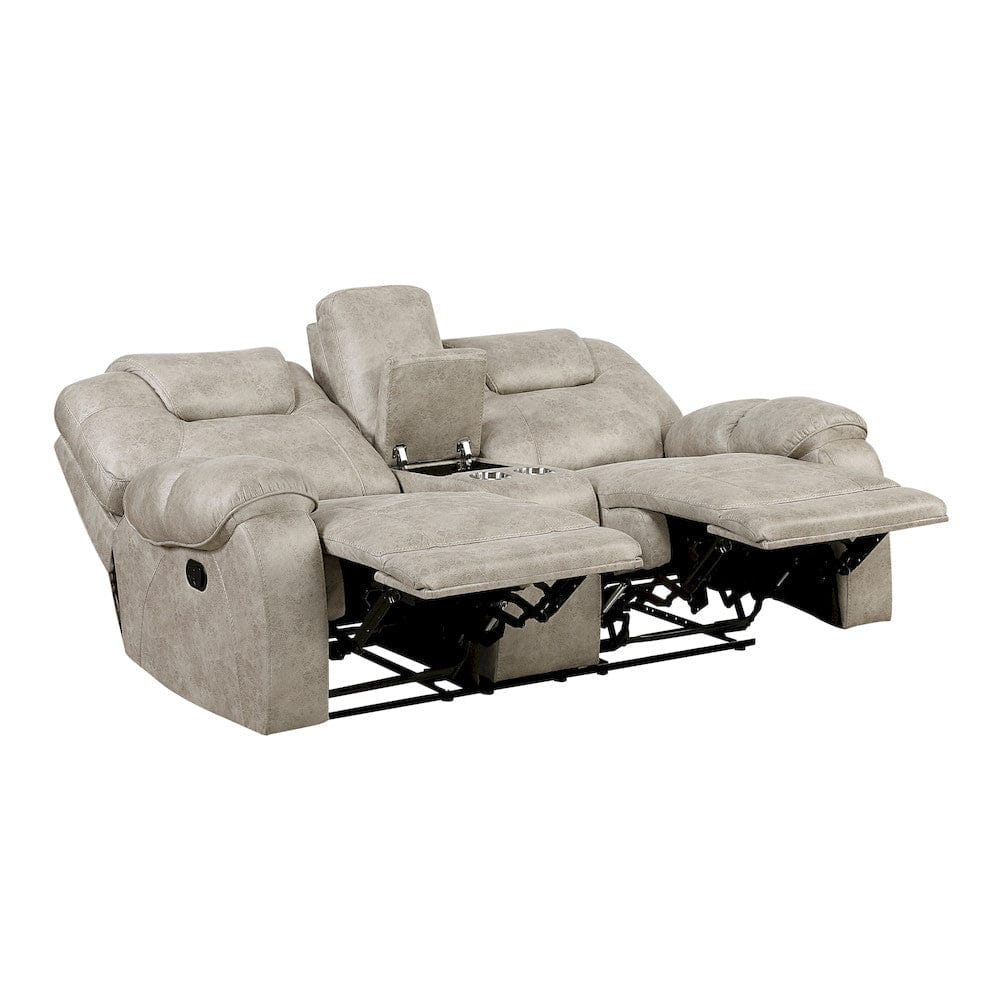 Homelegance  - Gainesville Double Reclining Love Seat W/ Center Console in Pewter - 8560PT-2  view 8