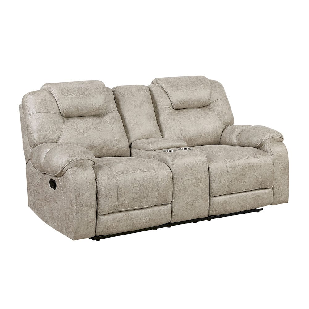 Homelegance  - Gainesville Double Reclining Love Seat W/ Center Console in Pewter - 8560PT-2  view 9