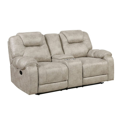 Homelegance  - Gainesville Double Reclining Love Seat W/ Center Console in Pewter - 8560PT-2  view 9