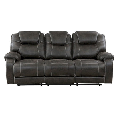 Homelegance  - Gainesville Double Reclining Sofa in Chocolate - 8560PM-3  view 1