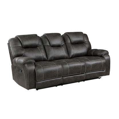 Homelegance  - Gainesville Double Reclining Sofa in Chocolate - 8560PM-3  view 2