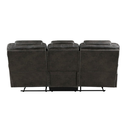 Homelegance  - Gainesville Double Reclining Sofa in Chocolate - 8560PM-3  view 3