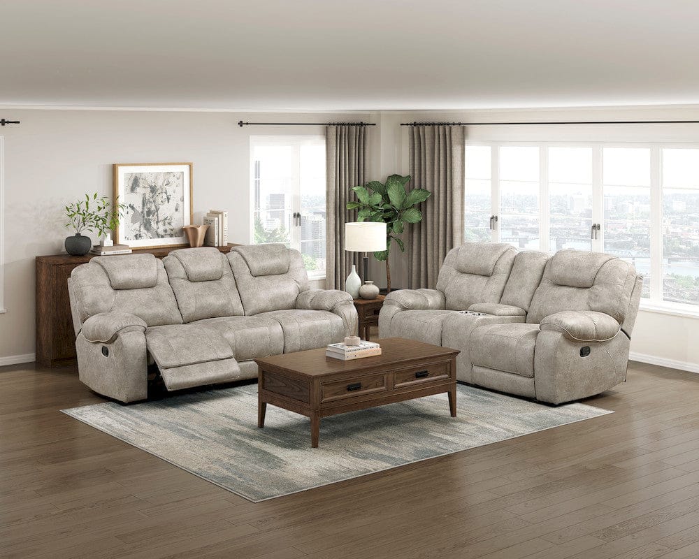 Homelegance  - Gainesville Double Reclining Sofa in Pewter - 8560PT-3  view 3