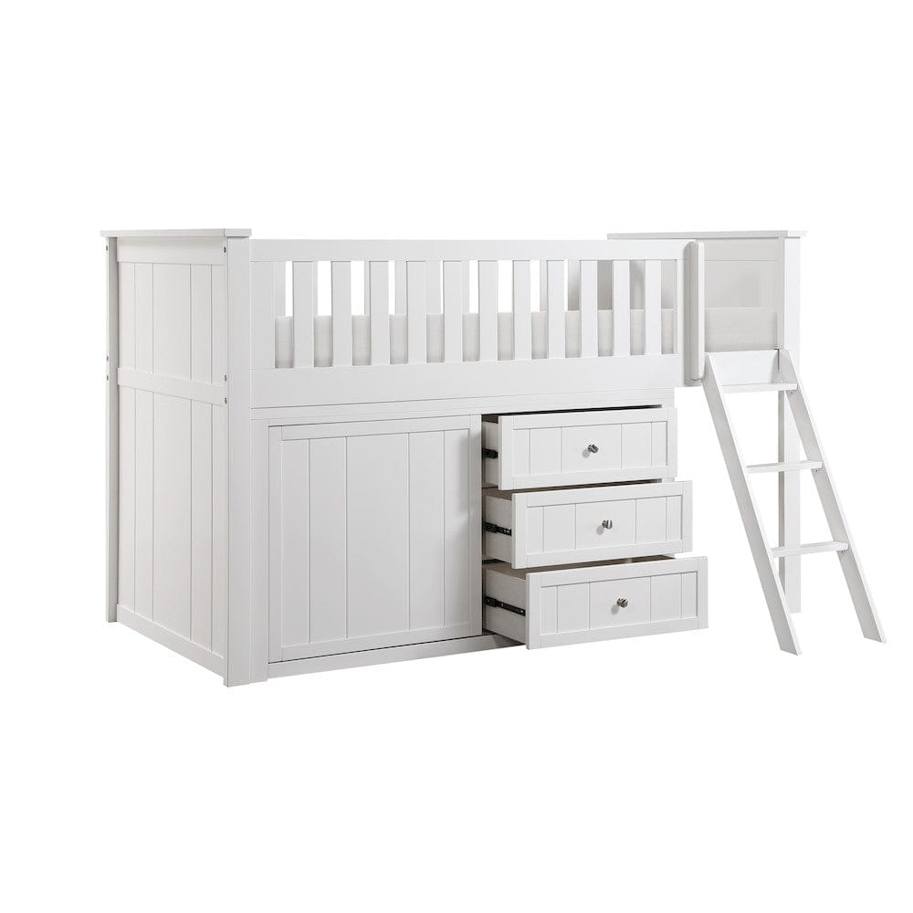 Homelegance  - Galen Low Loft Bunk W/ Bookcase and 2 Dressers - B2053LLW-1xBC2DR  view 2