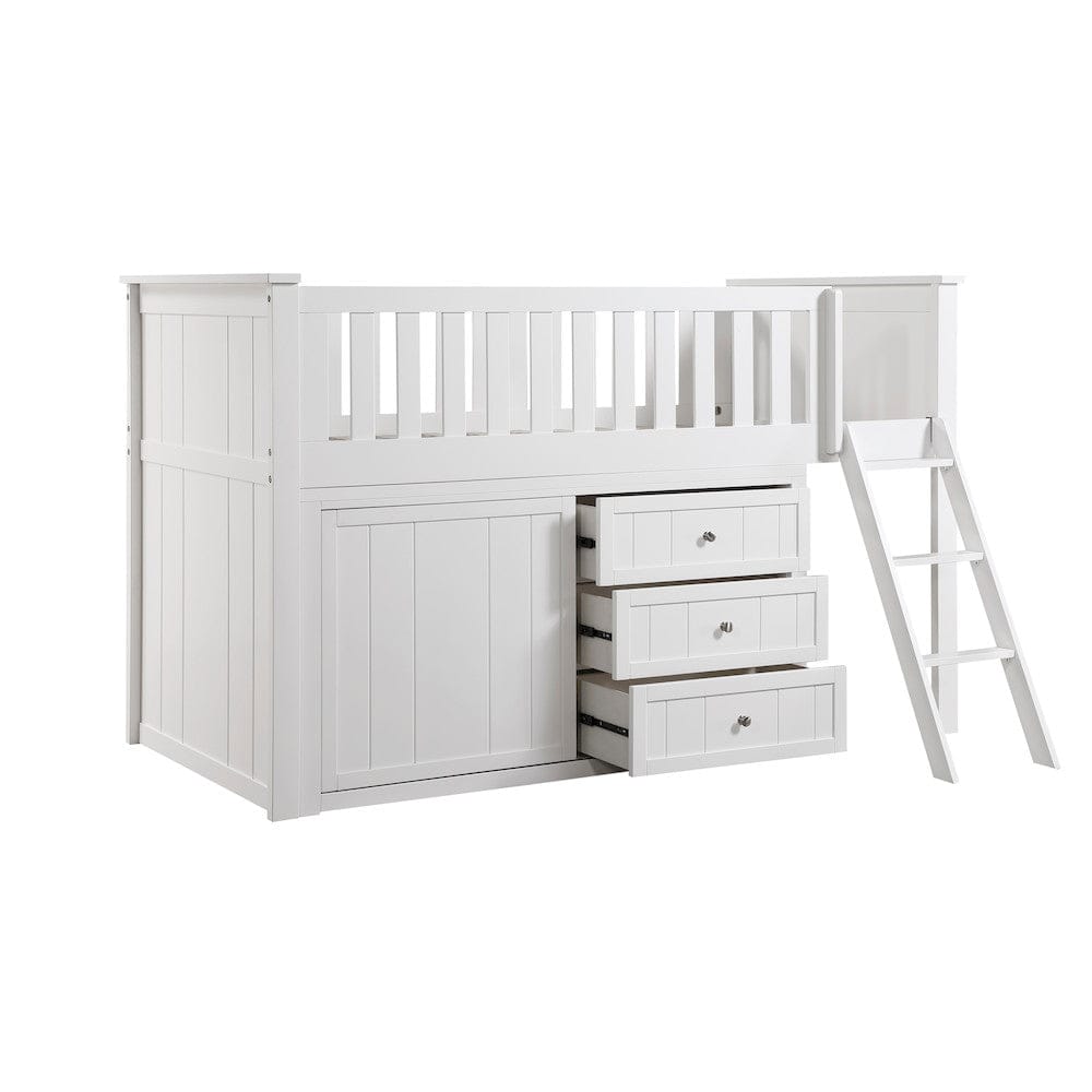 Homelegance  - Galen Low Loft Bunk W/ Bookcase and 2 Dressers - B2053LLW-1xBC2DR  view 9