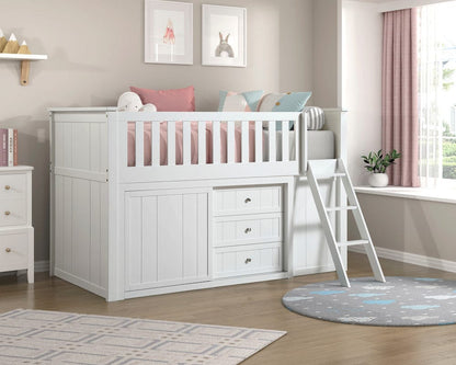 Homelegance  - Galen Low Loft Bunk W/ Bookcase and Dresser - B2053LLW-1xBCDR  view 2