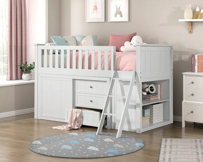 Homelegance  - Galen Low Loft Bunk W/ Bookcase and Dresser - B2053LLW-1xBCDR  view 3