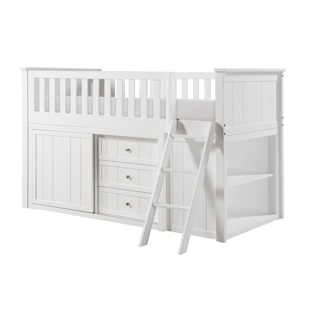 Homelegance  - Galen Low Loft Bunk W/ Bookcase and Dresser - B2053LLW-1xBCDR  view 5