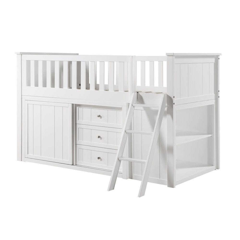Homelegance  - Galen Low Loft Bunk W/ Bookcase and Dresser - B2053LLW-1xBCDR  view 11