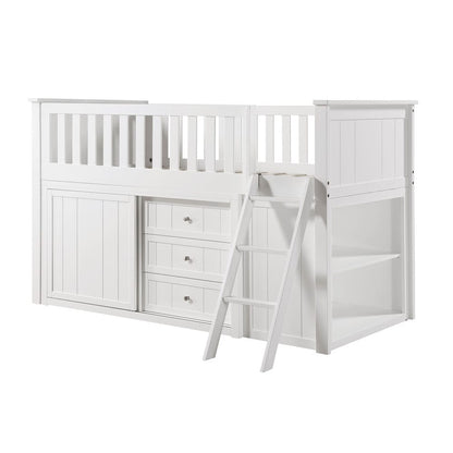 Homelegance  - Galen Low Loft Bunk W/ Bookcase and Dresser - B2053LLW-1xBCDR  view 11