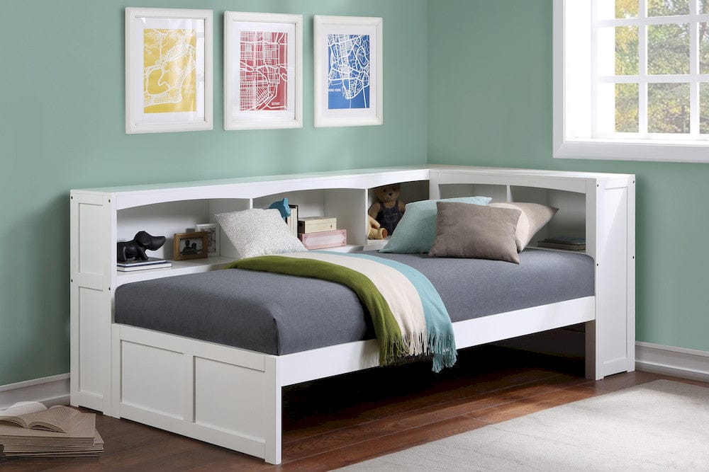Homelegance  - Galen Twin Bookcase Corner Platform Bed - B2053BCW-1BCx  view 3