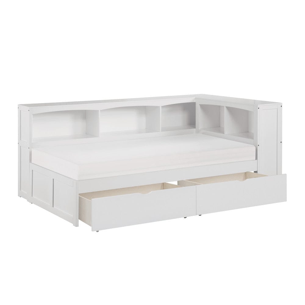 Homelegance  - Galen Twin Bookcase Corner Platform Bed W/ Storage Boxes - B2053BCW-1BCTx  view 1