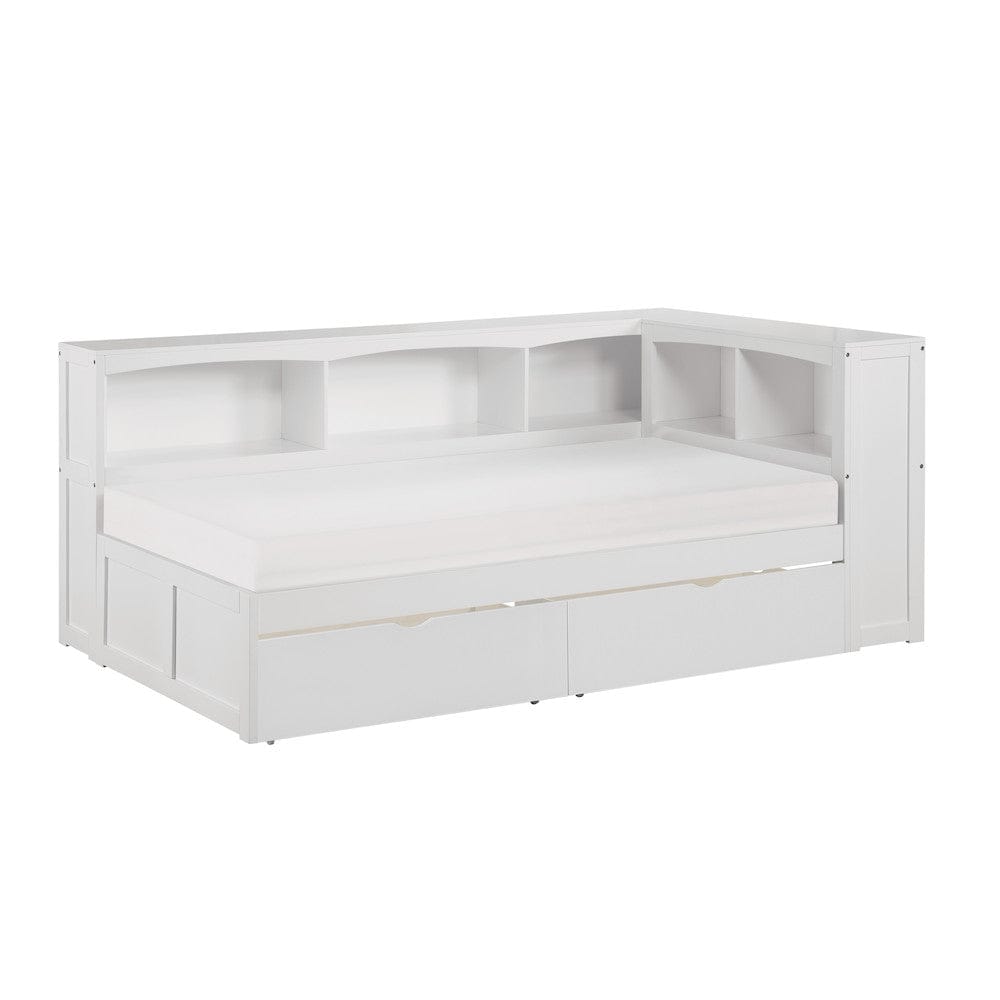 Homelegance  - Galen Twin Bookcase Corner Platform Bed W/ Storage Boxes - B2053BCW-1BCTx  view 2