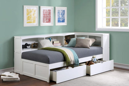 Homelegance  - Galen Twin Bookcase Corner Platform Bed W/ Storage Boxes - B2053BCW-1BCTx  view 9