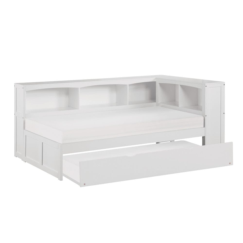 Homelegance  - Galen Twin Bookcase Corner Platform Bed W/ Twin Trundle - B2053BCW-1BCRx  view 2