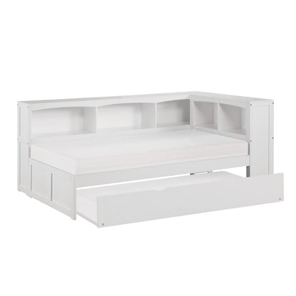 Homelegance  - Galen Twin Bookcase Corner Platform Bed W/ Twin Trundle - B2053BCW-1BCRx  view 2