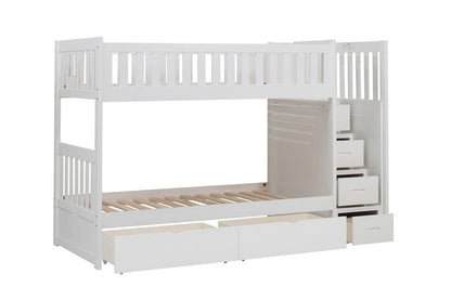 Homelegance  - Galen Twin/Twin Step Bunk Bed W/ Storage Boxes - B2053SBW-1xT  view 1