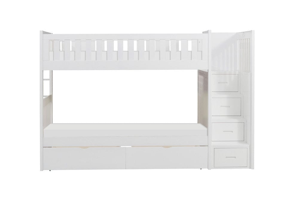 Homelegance  - Galen Twin/Twin Step Bunk Bed W/ Storage Boxes - B2053SBW-1xT  view 4