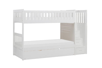 Homelegance  - Galen Twin/Twin Step Bunk Bed W/ Twin Trundle - B2053SBW-1xR  view 1