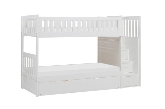 Homelegance  - Galen Twin/Twin Step Bunk Bed W/ Twin Trundle - B2053SBW-1xR  view 1