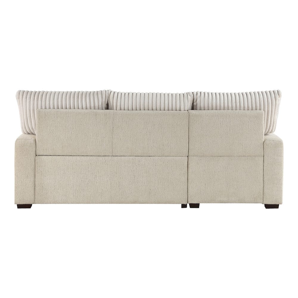 Homelegance  - Gallatin 2-Piece Sectional W/ Left Chaise and Drop-Down Cup holders, Storage Pouch, Pull-out Bed and Hidden Storage in Beige & light gray - 9605BEx2LCRL  view 02