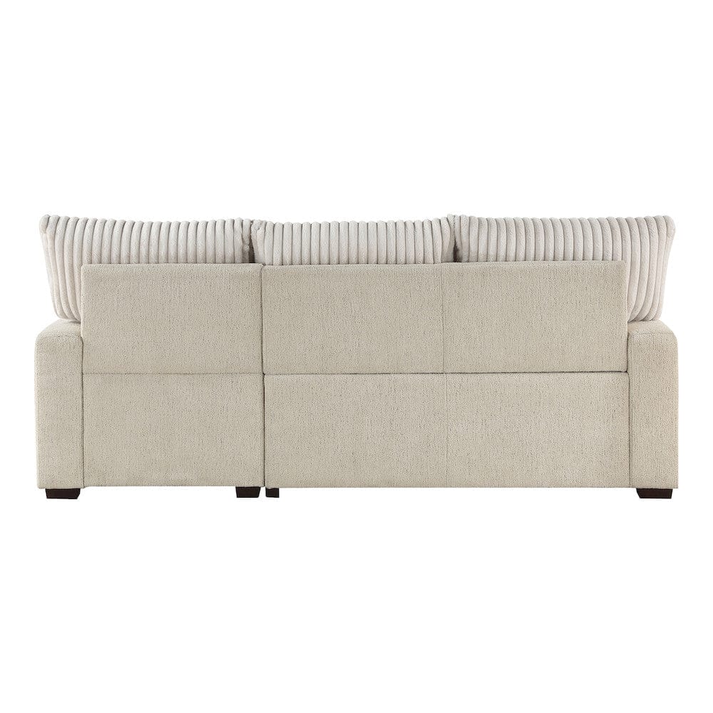 Homelegance  - Gallatin 2-Piece Sectional W/ Right Chaise and Drop-Down Cup holders, Storage Pouch, Pull-out Bed and Hidden Storage in Beige & light gray - 9605BEx2LLRC  view 2