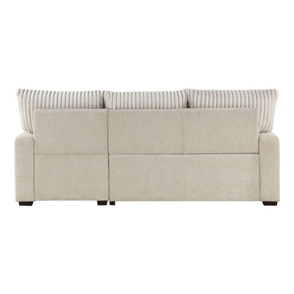 Homelegance  - Gallatin 2-Piece Sectional W/ Right Chaise and Drop-Down Cup holders, Storage Pouch, Pull-out Bed and Hidden Storage in Beige & light gray - 9605BEx2LLRC  view 2