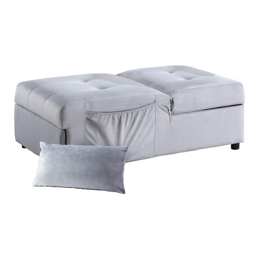 Homelegance  - Garrell Lift Top Storage Bench W/ Pull-out Bed in Gray - 4615-F3  view 6