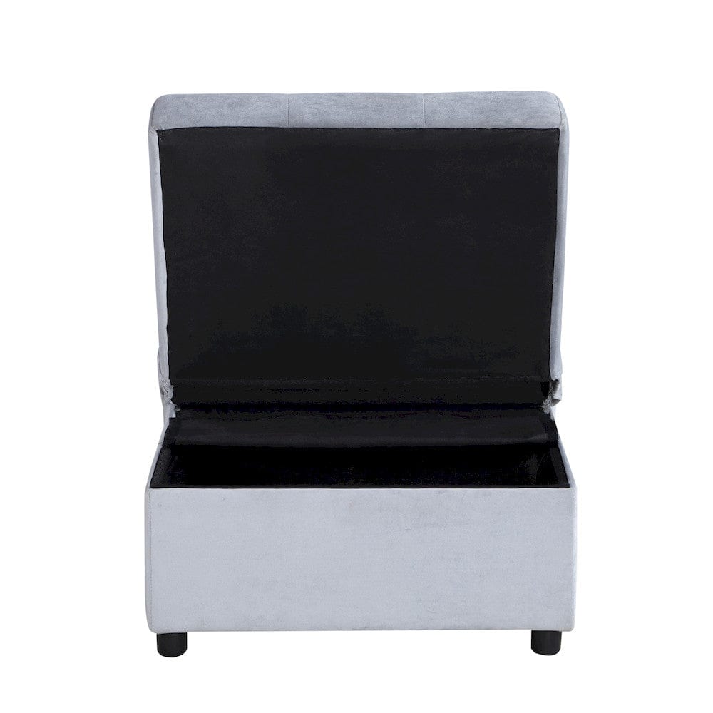 Homelegance  - Garrell Lift Top Storage Bench W/ Pull-out Bed in Gray - 4615-F3  view 7