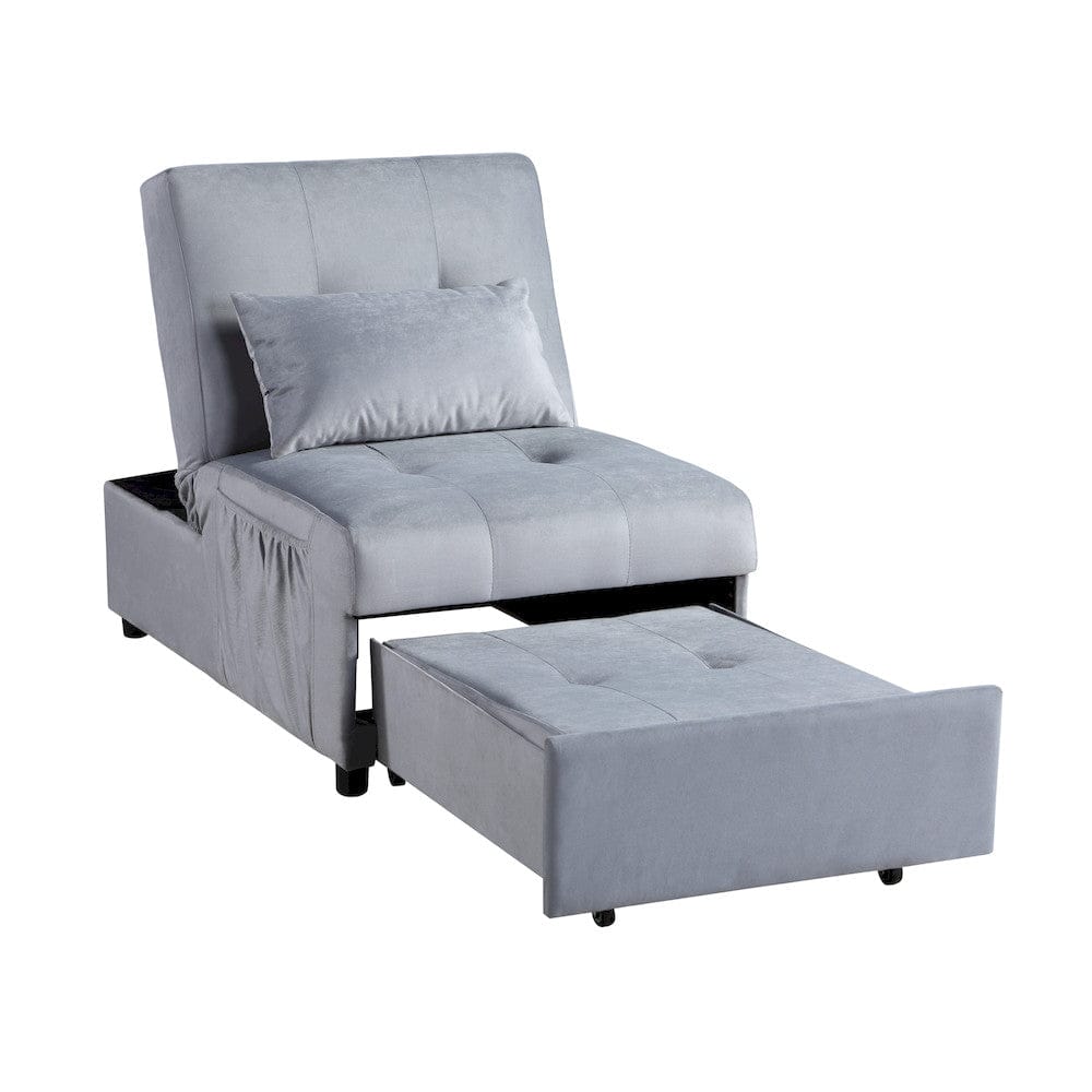 Homelegance  - Garrell Lift Top Storage Bench W/ Pull-out Bed in Gray - 4615-F3  view 8