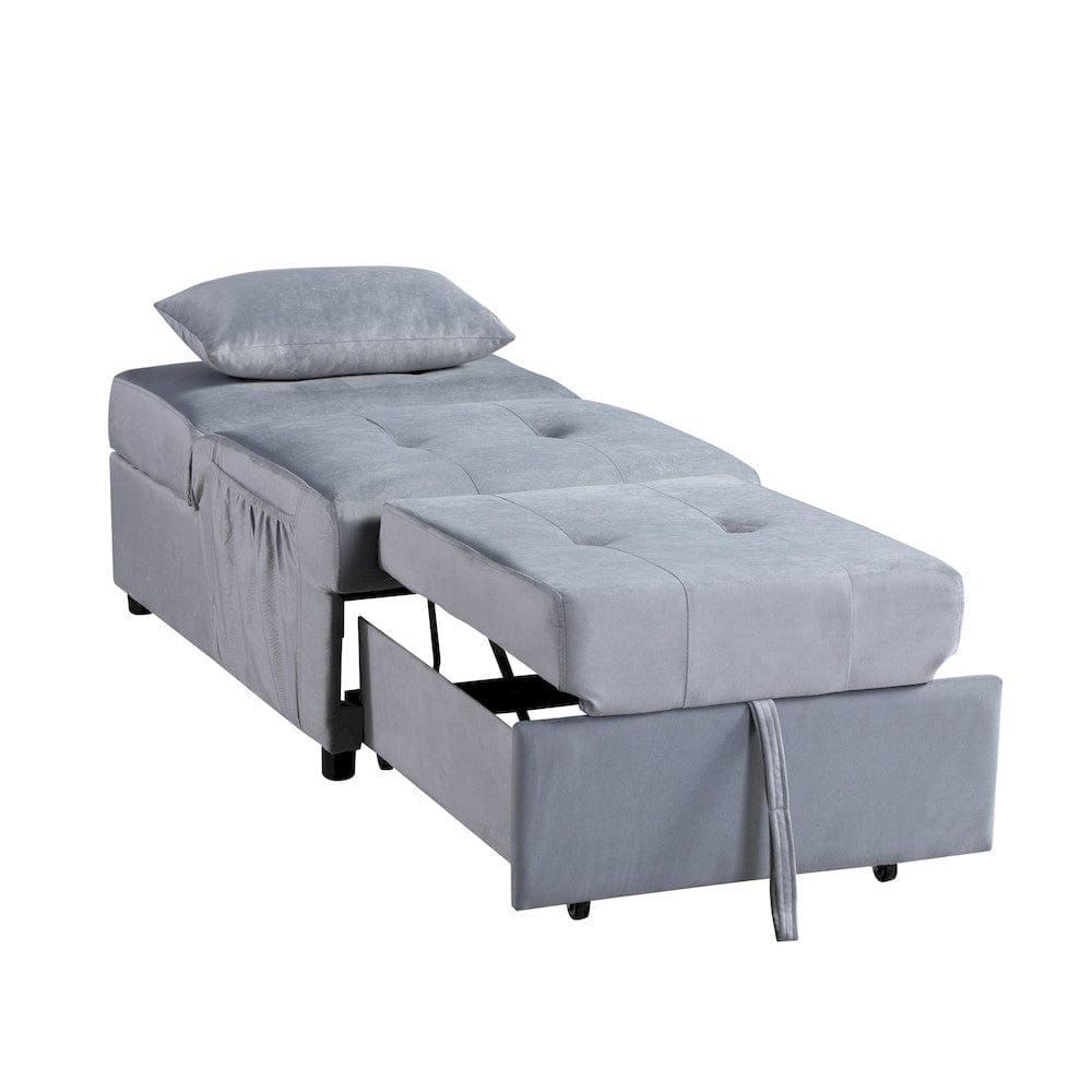 Homelegance  - Garrell Lift Top Storage Bench W/ Pull-out Bed in Gray - 4615-F3  view 10